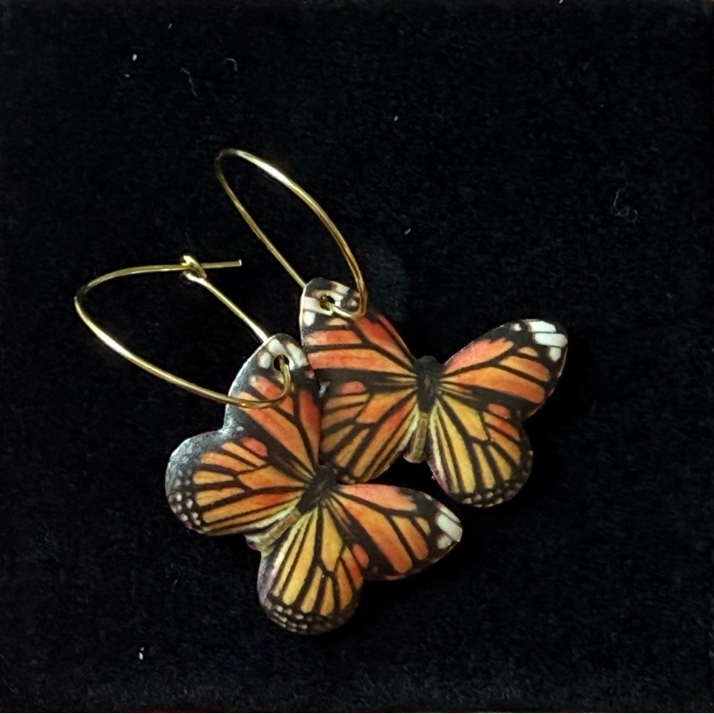 Butterfly Hoop Earrings